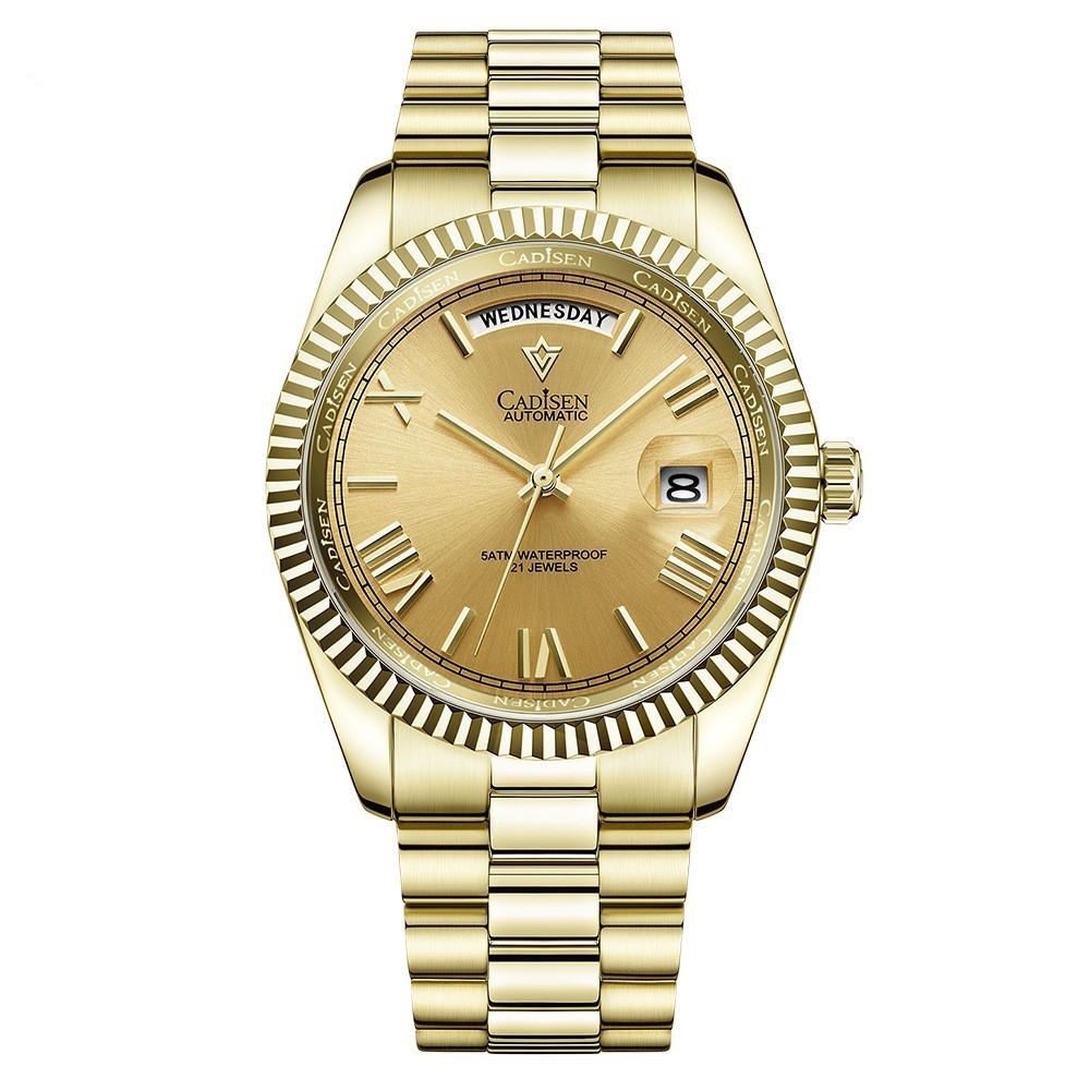 Men's Automatic Stainless Steel Sapphire Calendar Watch