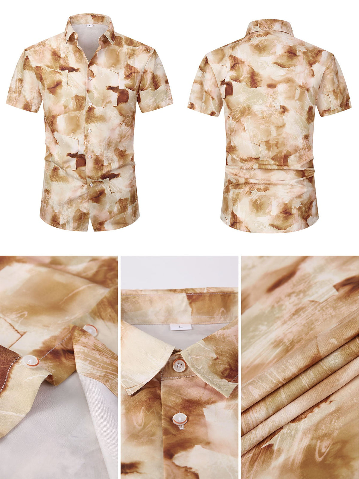 Men's Hawaiian Shirt Colorful Prints For Holiday, Outdoor & Party Wear