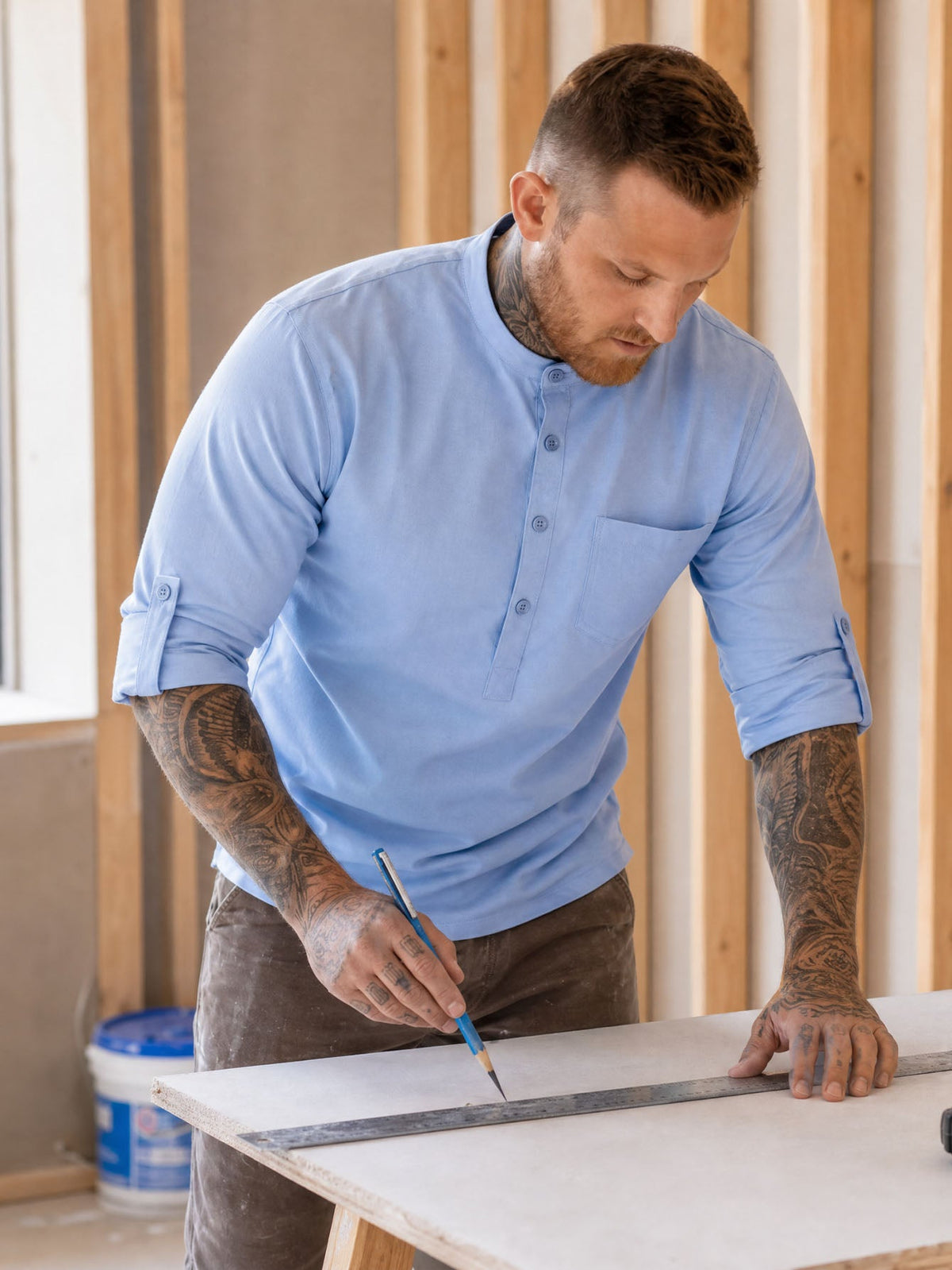 Tough Cotton Mid-Sleeve Work Shirt Rugged, Breathable & Job-Site Ready