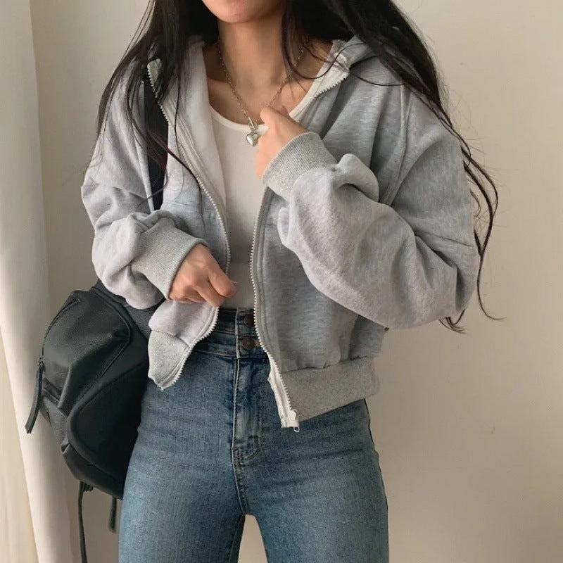 Hooded Cardigan Velvet Padded Thickened Sweater Women