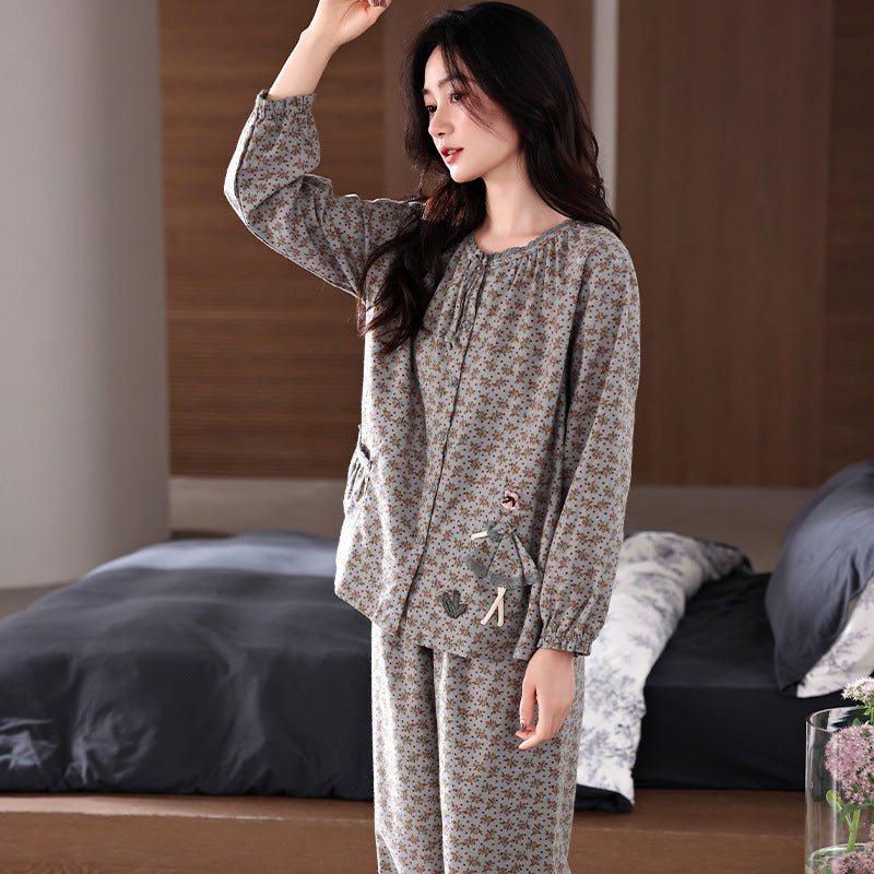 Fashion Women's Loose All Cotton Pajamas Suit