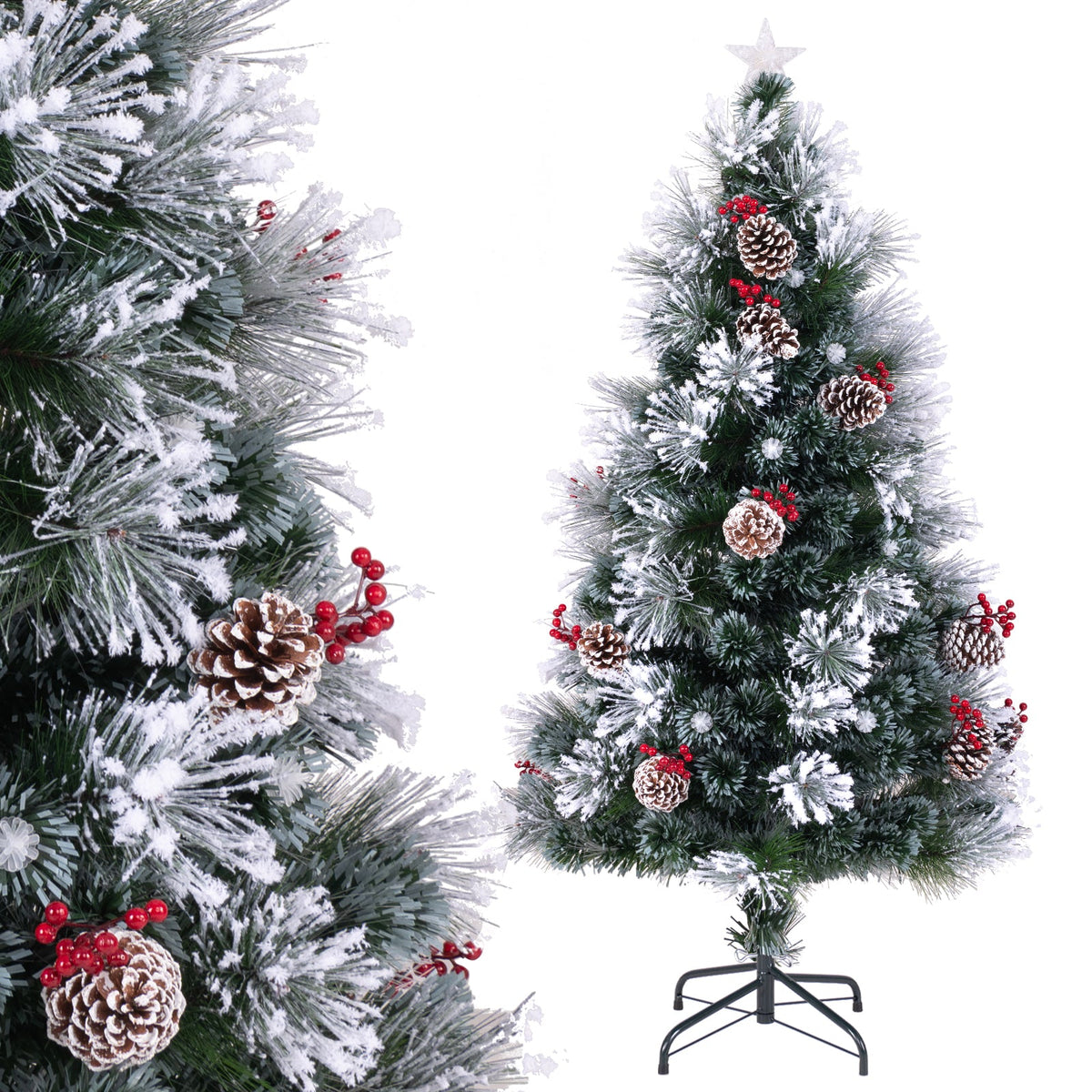 5 FT Flocked Christmas Tree with 8 Lighting Modes