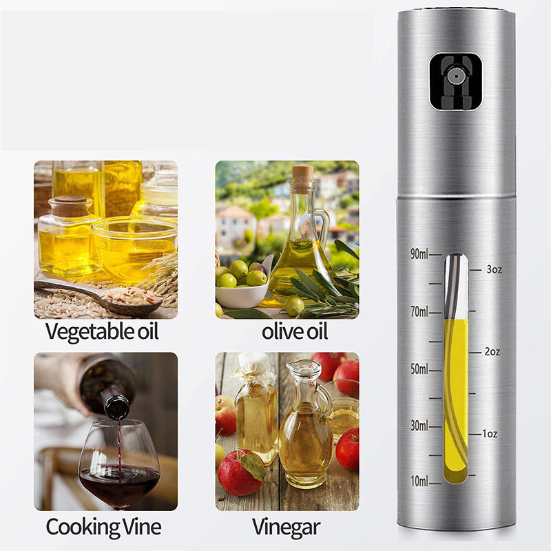 Fuel Spray Can Household Kitchen Supplies Artifact Stainless Steel Oil Injection Bottle Spice Bottle Spray Press Type Barbecue Oil Bottle Kitchen Gadgets Sell My Stuff