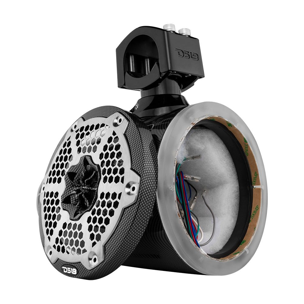 NXL 6.5" Marine and Powersports Empty Tower LED RGB Lights -Black Carbon Fiber DS18