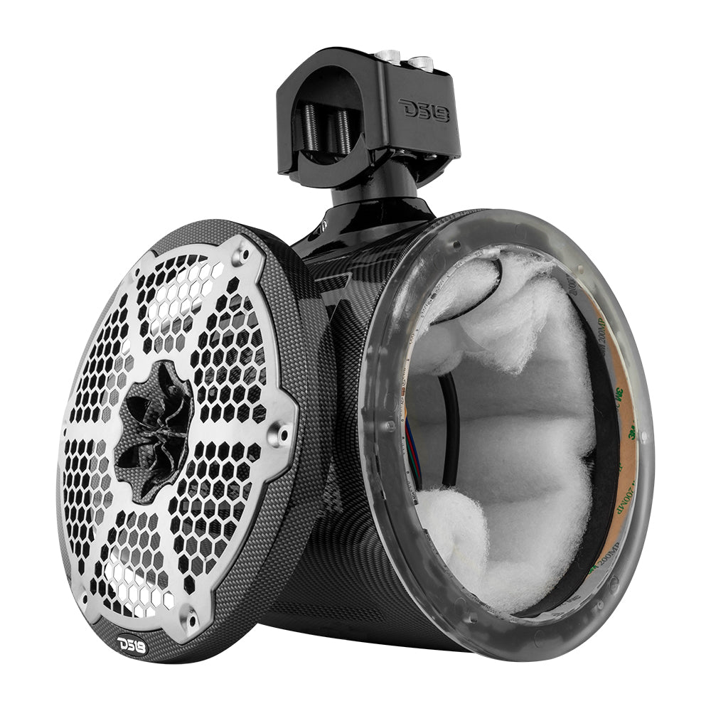 NXL 8" Marine and Powersports Empty Tower LED RGB Lights -Black Carbon Fiber DS18