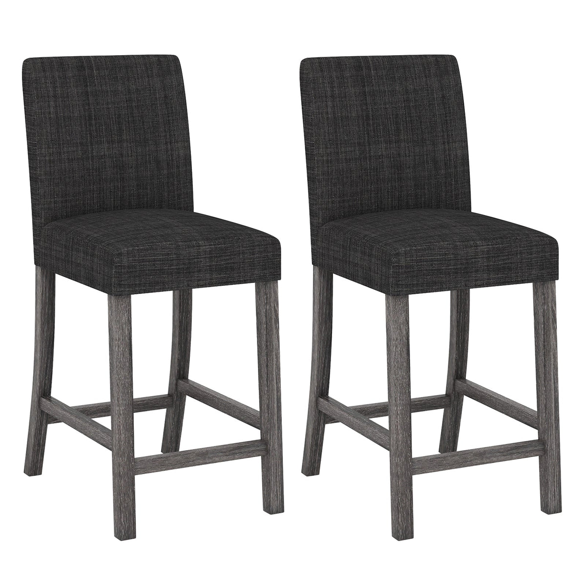 Counter Height Bar Stools Set of 2 with Back and Footrest