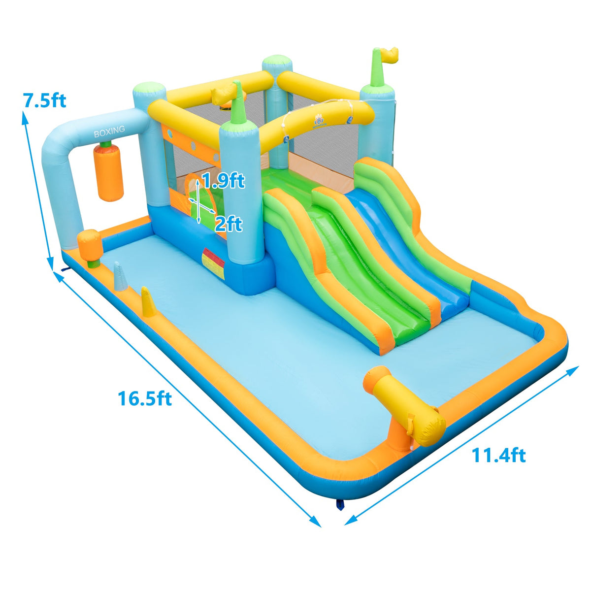 Giant Inflatable Water Slide for Kids Aged 3-10 Years (with 680W Blower)