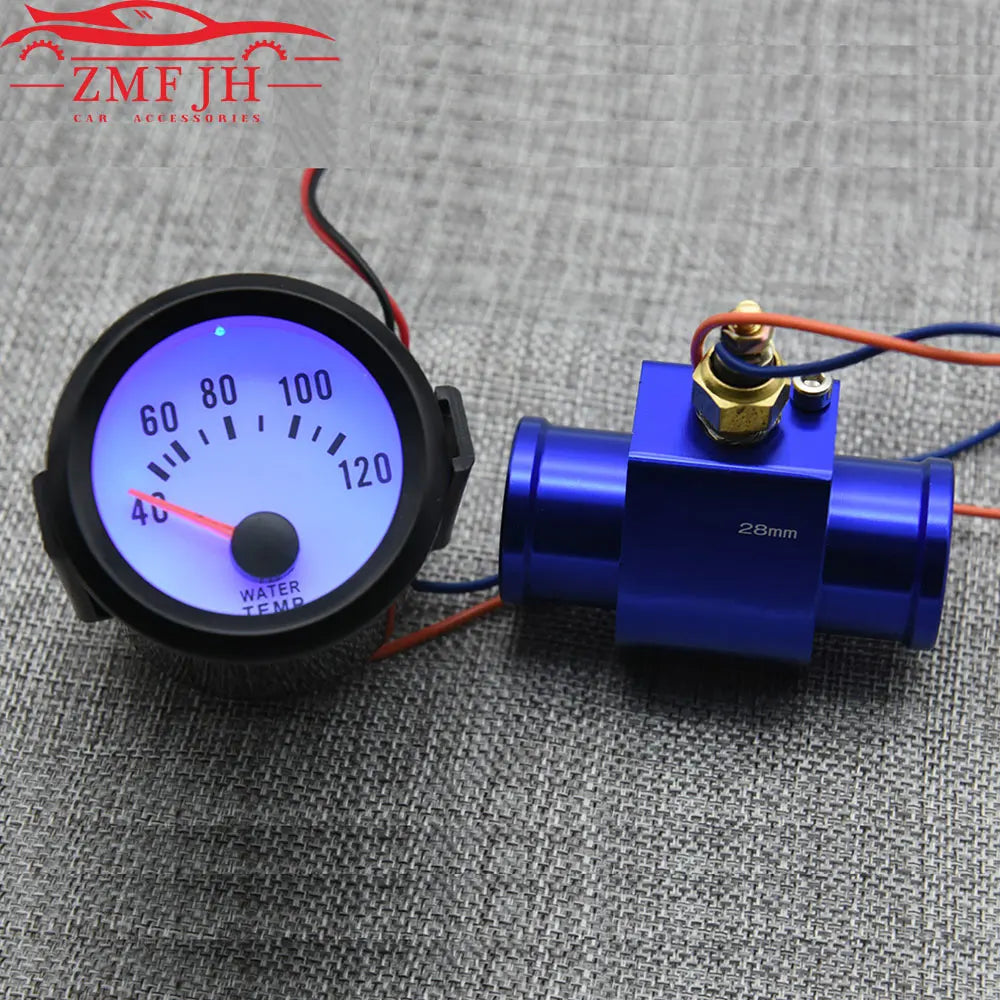 52mm Blue LED Water Temp Gauge | Universal Racing Radiator Sensor Kit MyPetiteCar.com