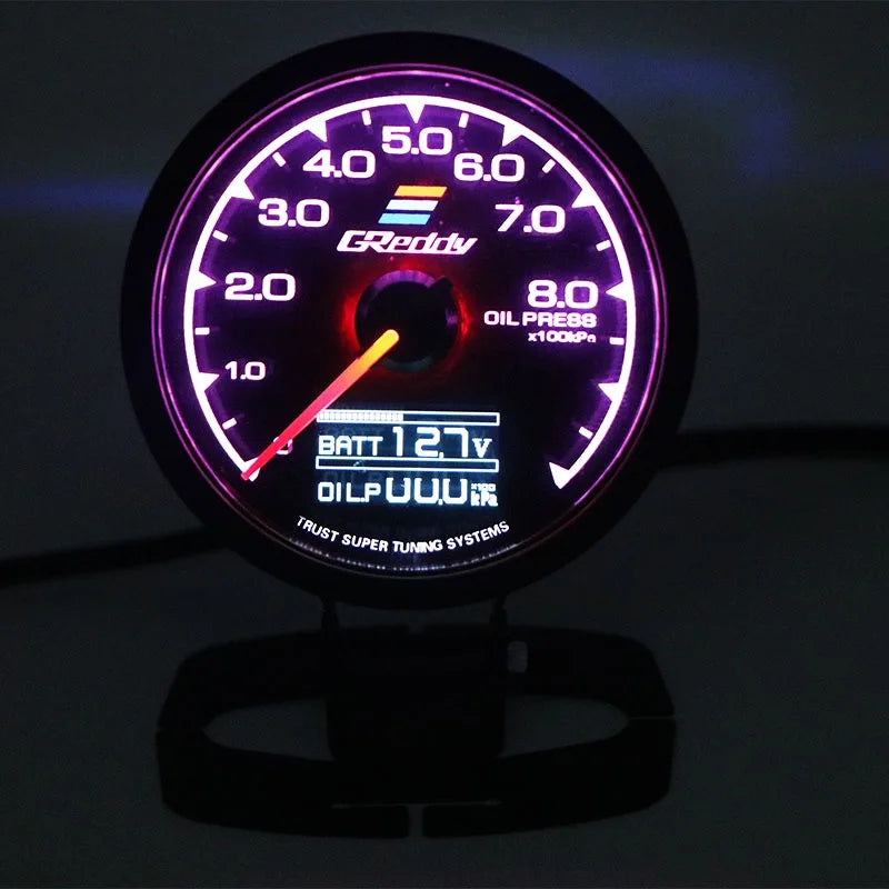 Universal 2.5 Inch 62mm 7 Color LCD Gauge | Water Temp Oil Pressure RPM Tachometer with Sensor MyPetiteCar.com