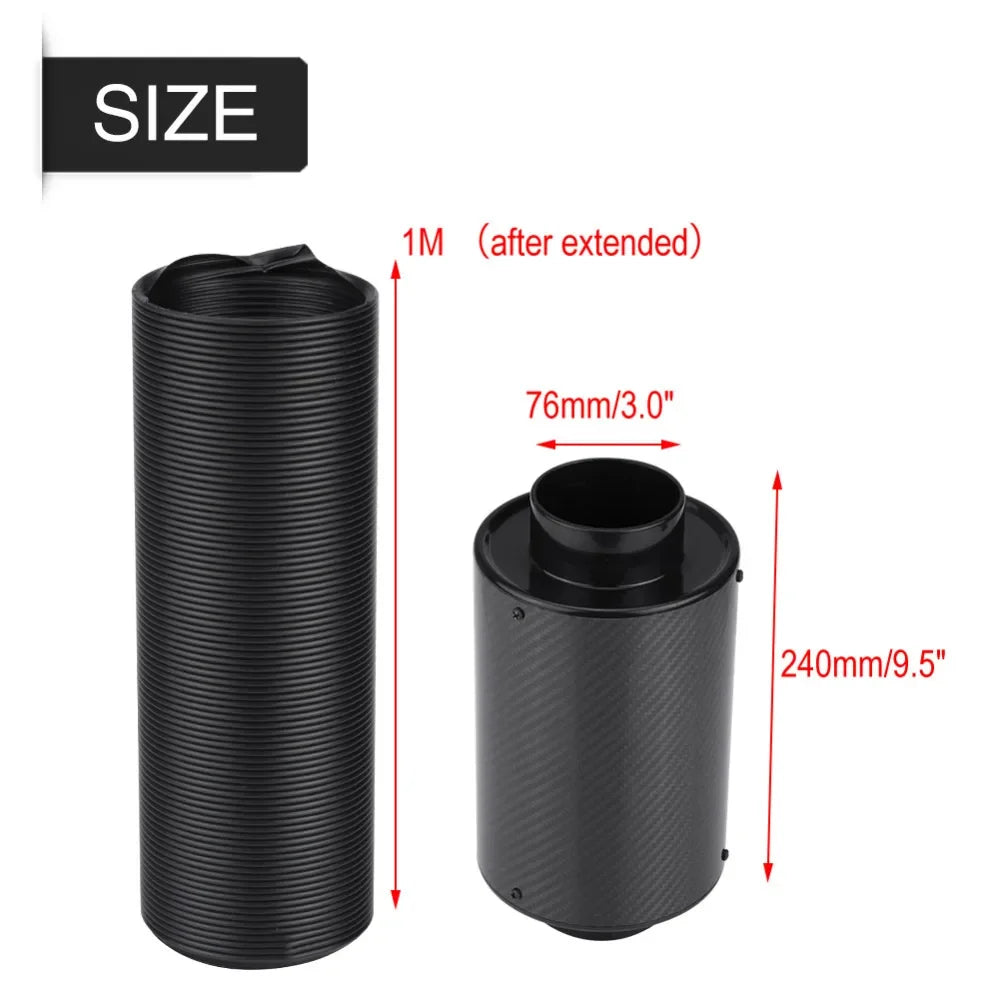 PQY Universal Racing Cold Air Intake Kit | Carbon Fiber Induction System MyPetiteCar.com