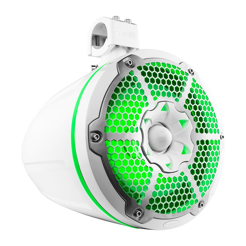 NXL 10" Neodymium Marine and Powersports Towers with Built-in Passive Radiator, 1" Driver and LED RGB Lights 300 Watts Rms DS18