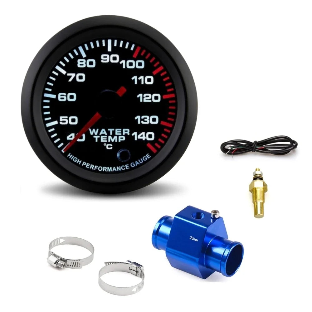 52mm Car Water Temp Gauge with Alarm and 7 Color Backlight | Universal 12V