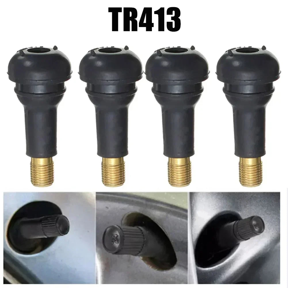 TR412 TR413 Tire Valve Stem Universal Rubber Tubeless Nozzle With Valve Core
