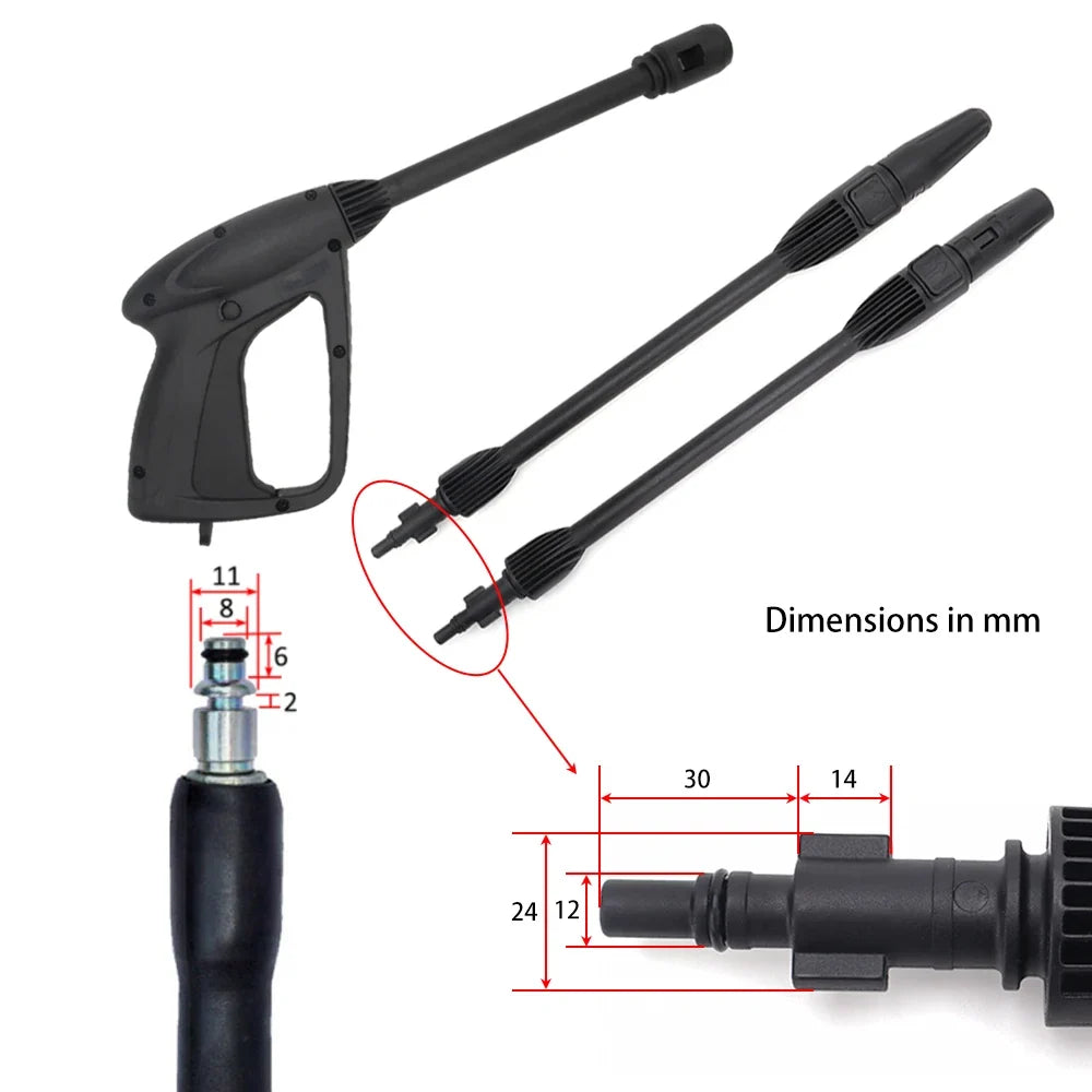 High Pressure Washer Spray Gun Jet Lance Nozzle | Compatible with Bosch Black Decker AR Blue Clean Makita