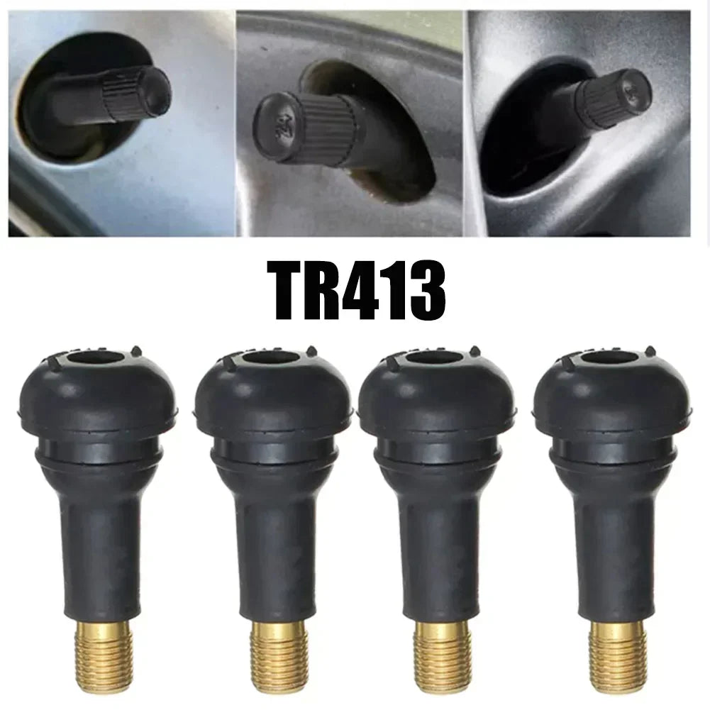 TR412 TR413 Tire Valve Stem Universal Rubber Tubeless Nozzle With Valve Core