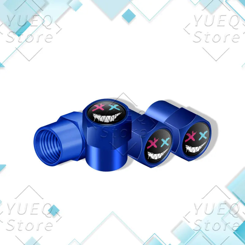 4Pcs XX Smiling Face Logo Pattern Car Tire Valve Caps | Universal Aluminum Tire Stem Covers MyPetiteCar.com