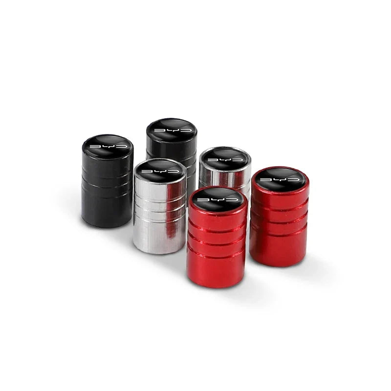 4Pcs Aluminum Alloy Tire Valve Caps for BYD Models | Waterproof Dustproof Cover Set