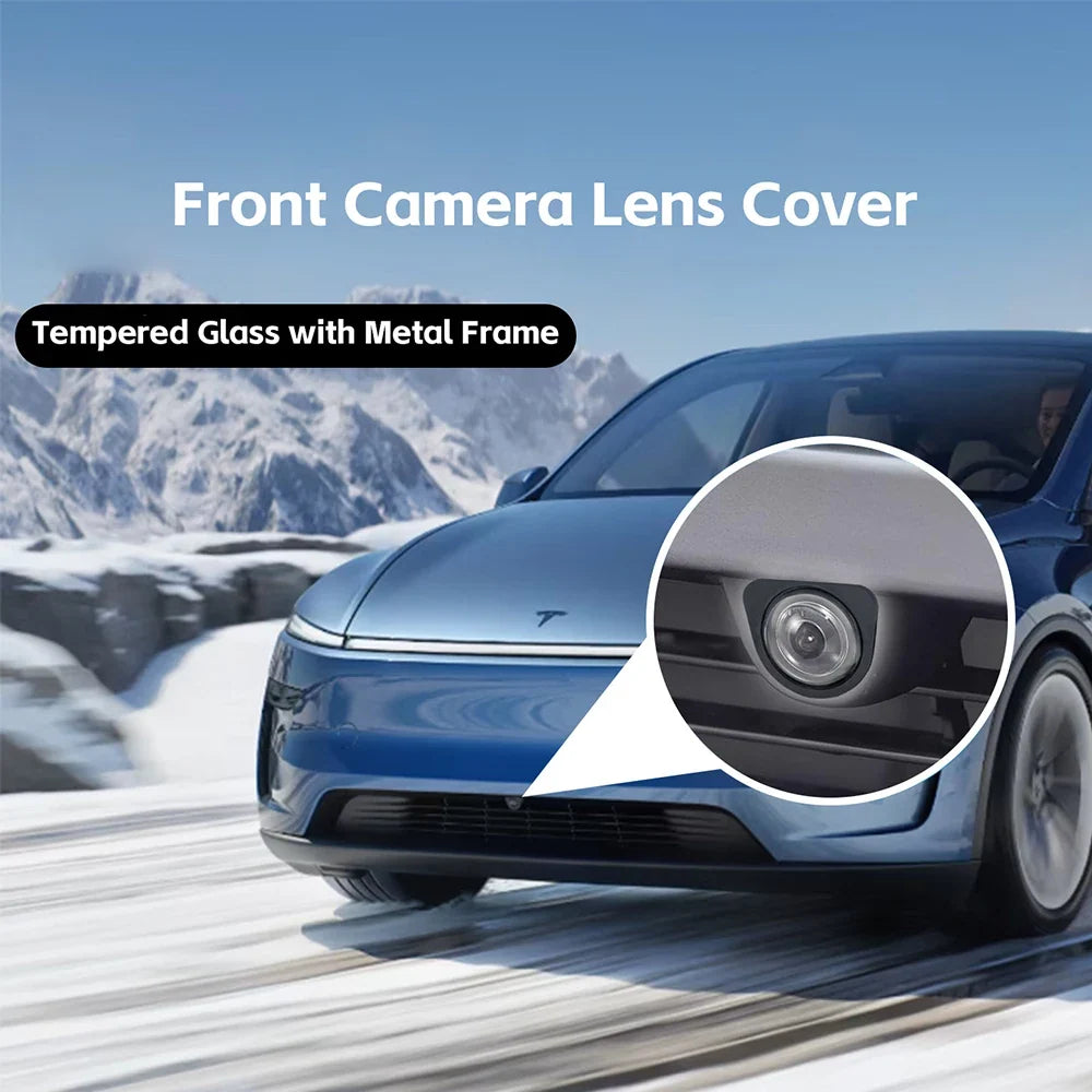 Tesla Model Y Front Camera Shield 9H Tempered Glass | 2026 L 6 Seater & 2025 Juniper