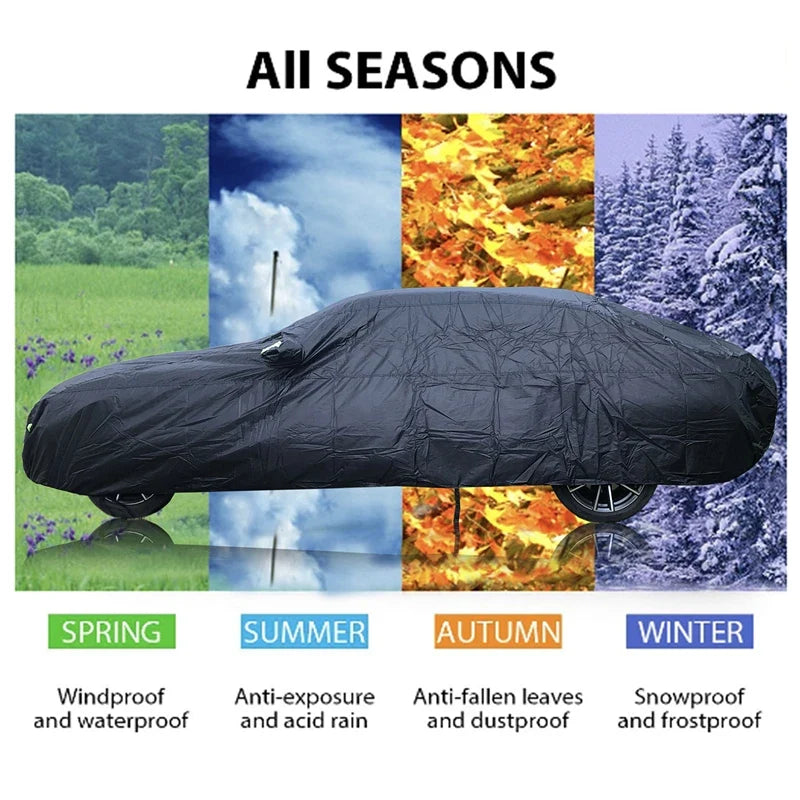 Universal SUV and Sedan Full Car Cover | Waterproof Outdoor Protection with Zipper Design MyPetiteCar.com