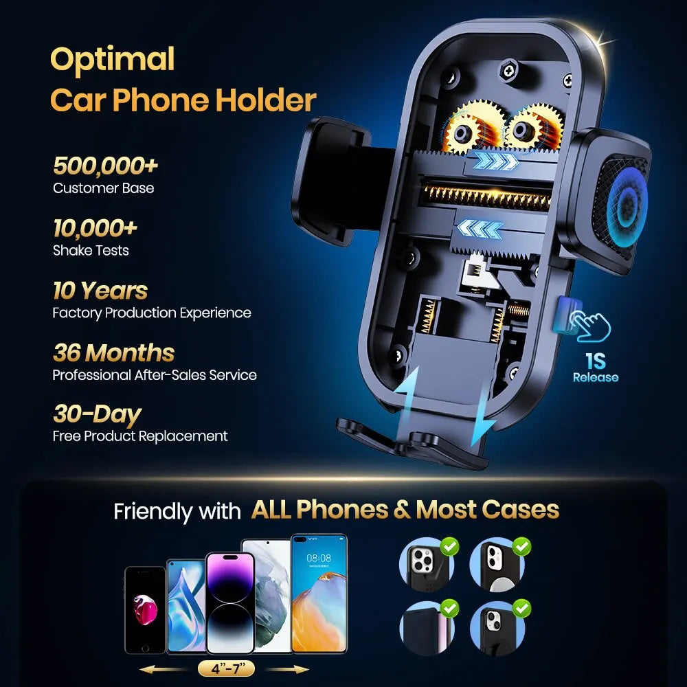 TOPK Car Phone Holder Air Vent Mount | 360° Rotation Gravity Expansion for 4"-7" Smartphones MyPetiteCar.com