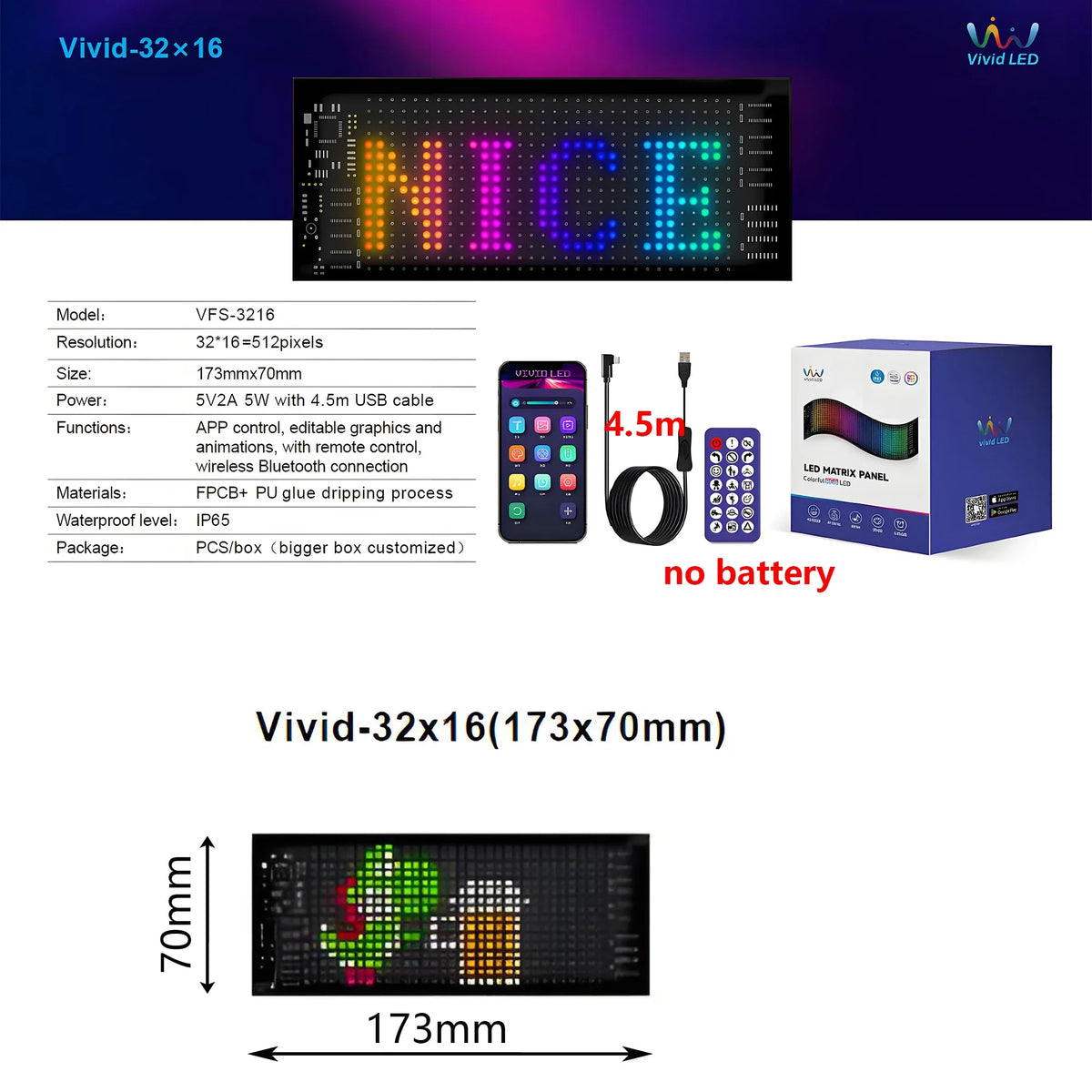 Devil Eye LED Matrix Pixel Panel Display Screen Flexible RGB Car Graffiti Scrolling Text Animation Shop Reminder Light Bluetooth