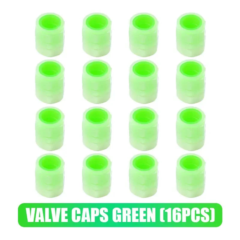 Glow-in-the-Dark Tire Valve Caps | Luminous Car Motorcycle Accessories