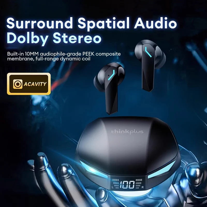 New Lenovo XT53 Wireless Bluetooth 5.4 Earphones LED Digital Display Waterproof Earbuds Noise Cancelling Gaming Headset
