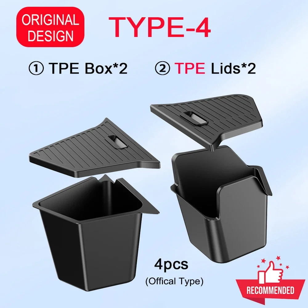 2025 2026 Model Y Juniper Rear Trunk Storage Bins for Tesla Model Y Juniper Trunk Mat Cargo Liner Side Box Organizer Accessories MyPetiteCar.com