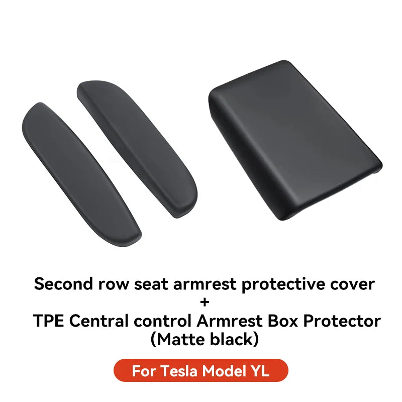 YZ For Tesla New Model YL 2025+ Silicone Second Row Seat Armrest Cover Car Interior Protective Cover Tailored Auto Accessories MyPetiteCar.com