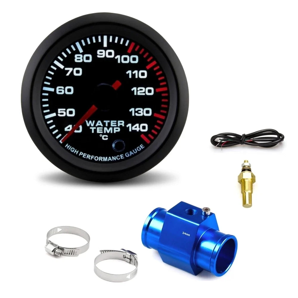 52mm Car Water Temp Gauge with Alarm and 7 Color Backlight | Universal 12V