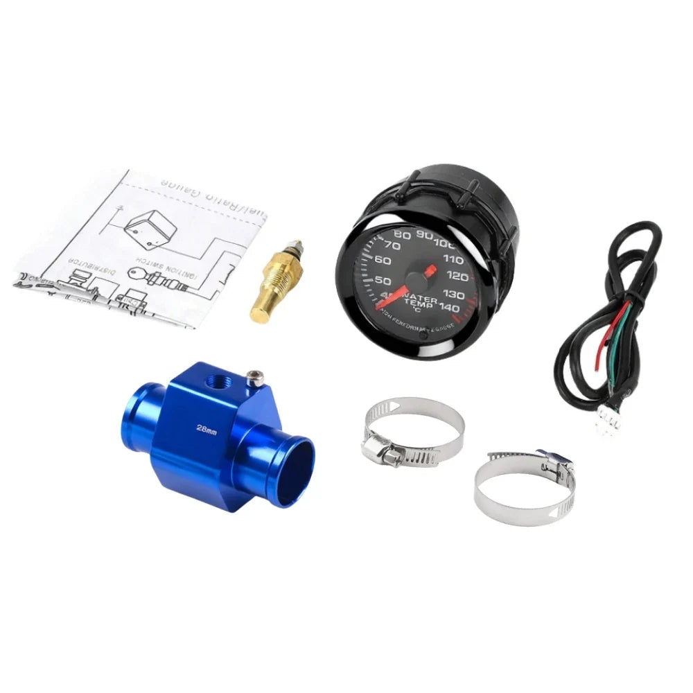 52mm Car Water Temp Gauge with Alarm and 7 Color Backlight | Universal 12V