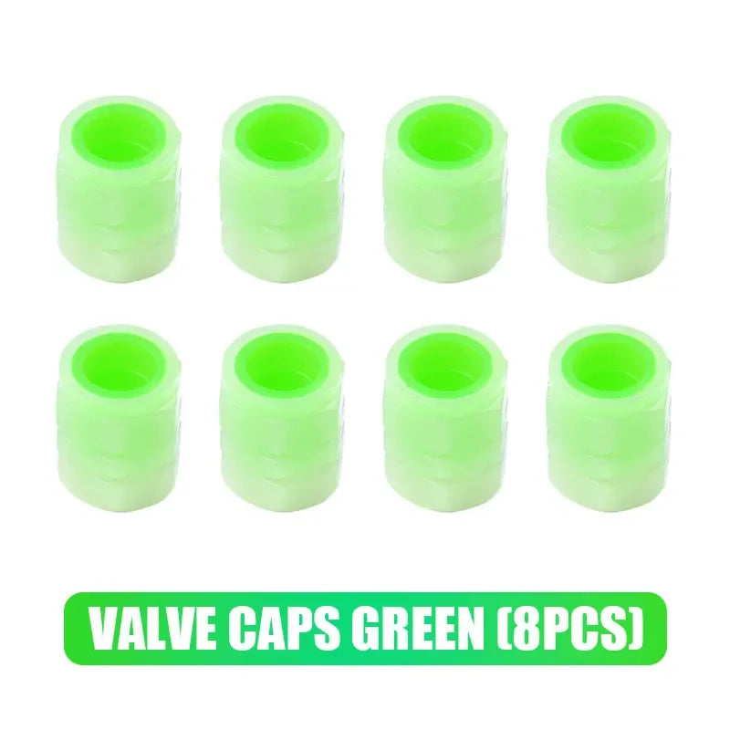 Glow-in-the-Dark Tire Valve Caps | Luminous Car Motorcycle Accessories