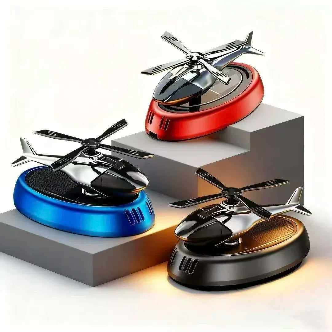 Solar Helicopter Car Air Freshener Dashboard Perfume Diffuser