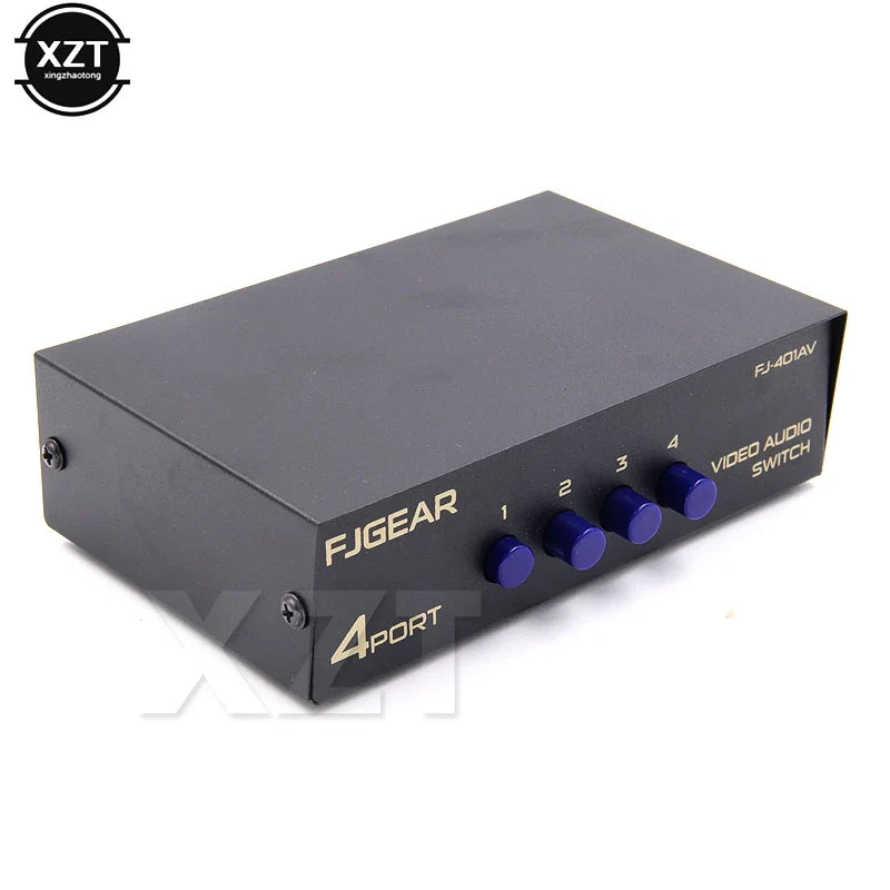 2 or 4 or 8 Ports RCA AV Audio Video Switcher Selector | 4 Input 1 Output Splitter Box for STB DVD HDTV MyPetiteCar.com