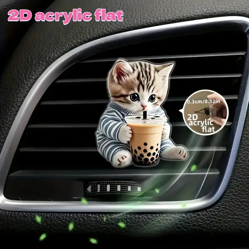 Acrylic Car Vent Clip Aromatherapy Air Freshener Holder 2D Decorative Air Conditioning Vents Accessory for Vehicle Interior MyPetiteCar.com