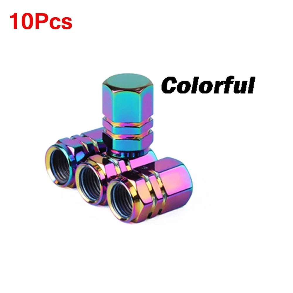 Aluminum Alloy Tire Valve Caps | 5 or 10 Pack Waterproof Dustproof Stem Covers MyPetiteCar.com