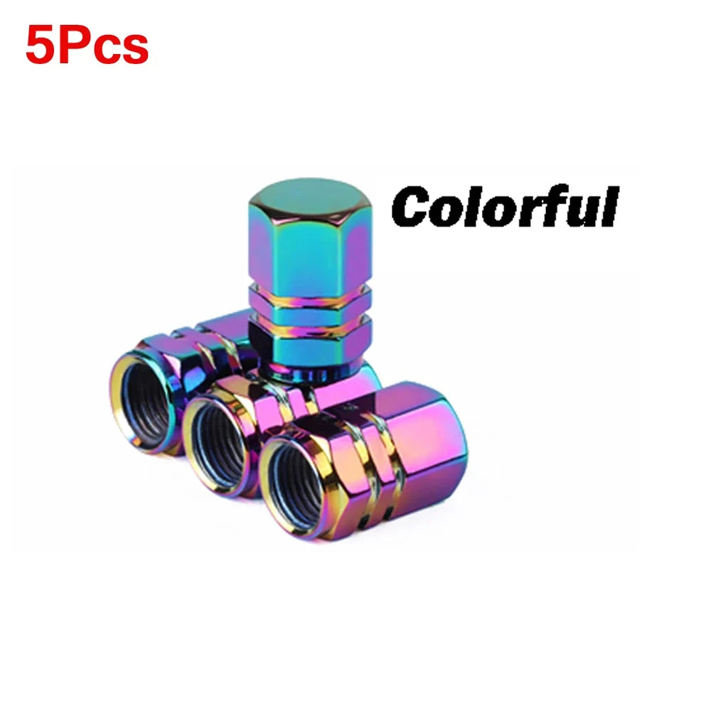 Aluminum Alloy Tire Valve Caps | 5 or 10 Pack Waterproof Dustproof Stem Covers MyPetiteCar.com