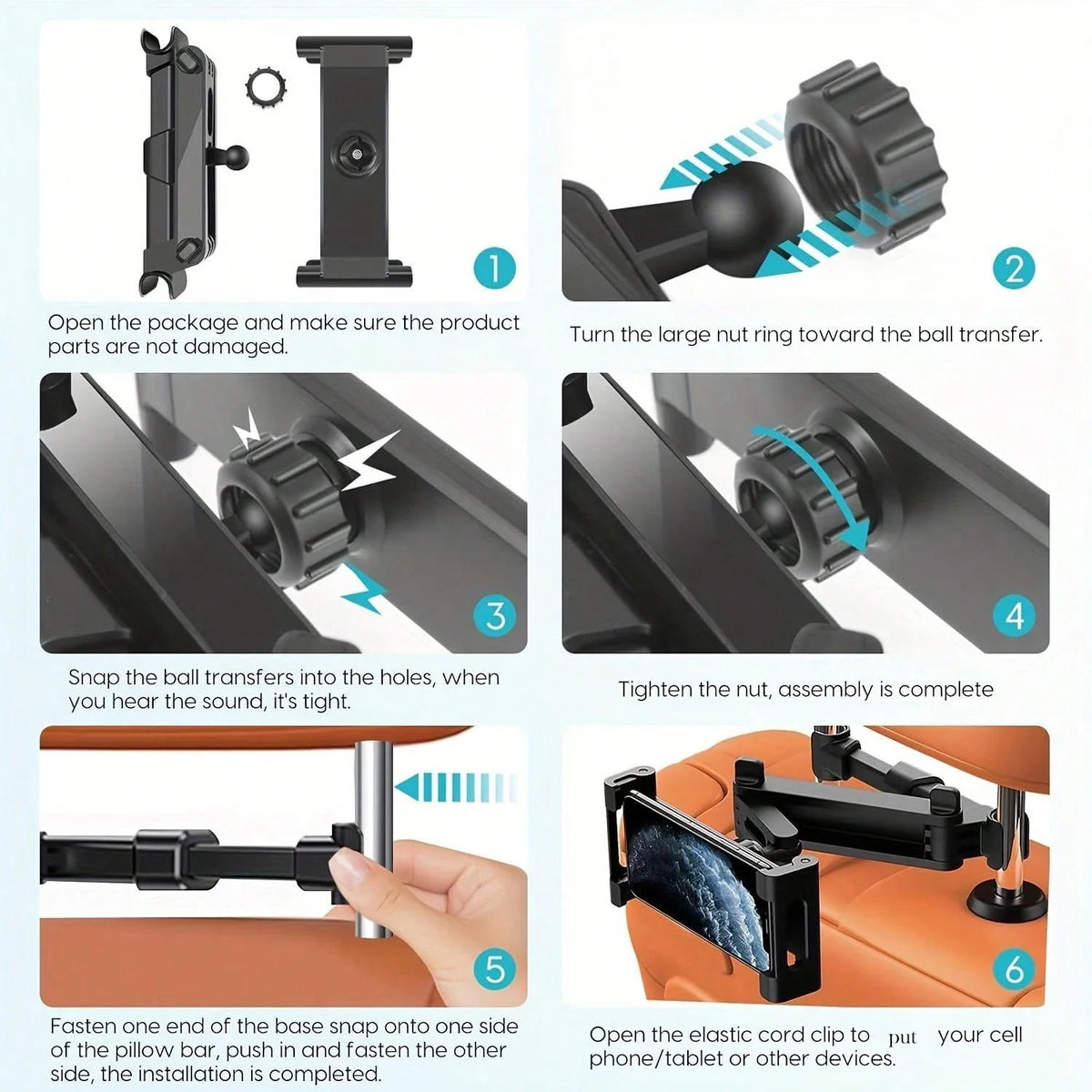 Universal Car Headrest Tablet Mount | Hands-Free Backseat Entertainment for iPads and Cell Phones MyPetiteCar.com
