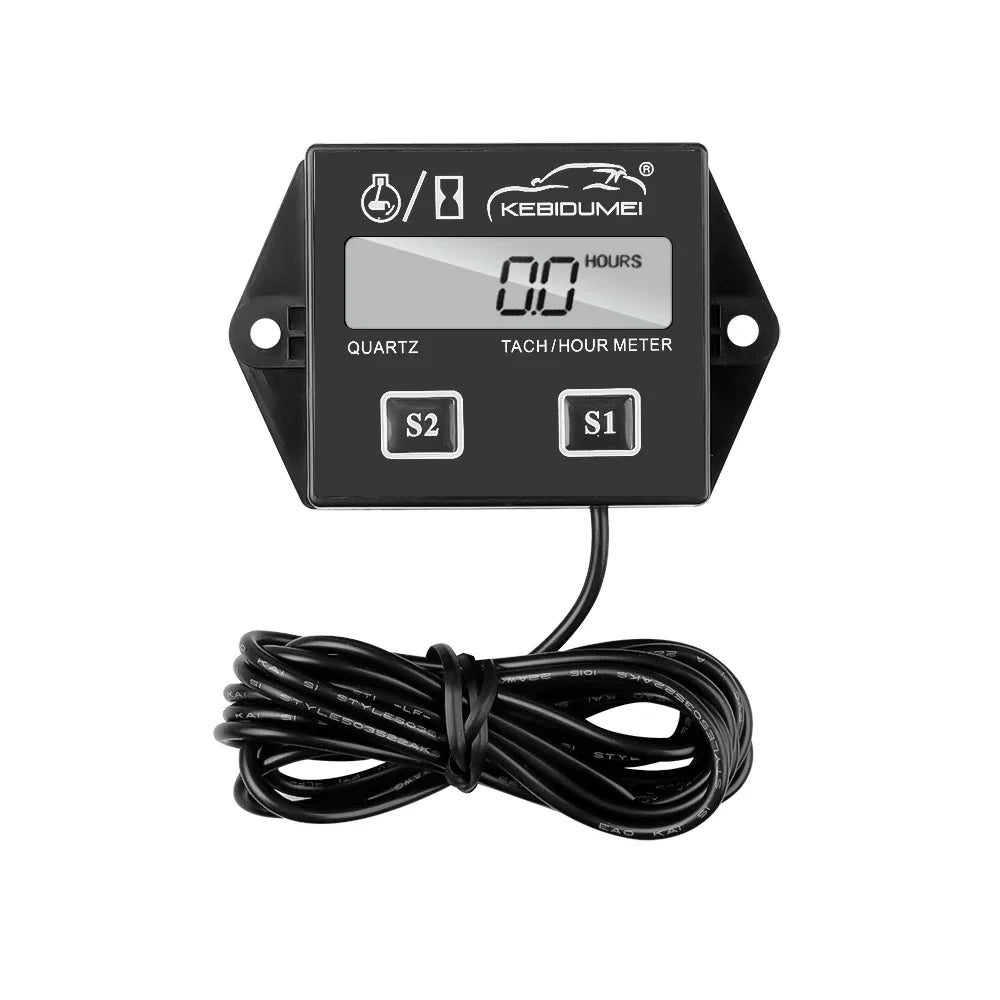 Digital Motor Speedmeter Engine Hour Meter Tachometer | LCD RPM Gauge for Gasoline 2/4 Stroke MyPetiteCar.com