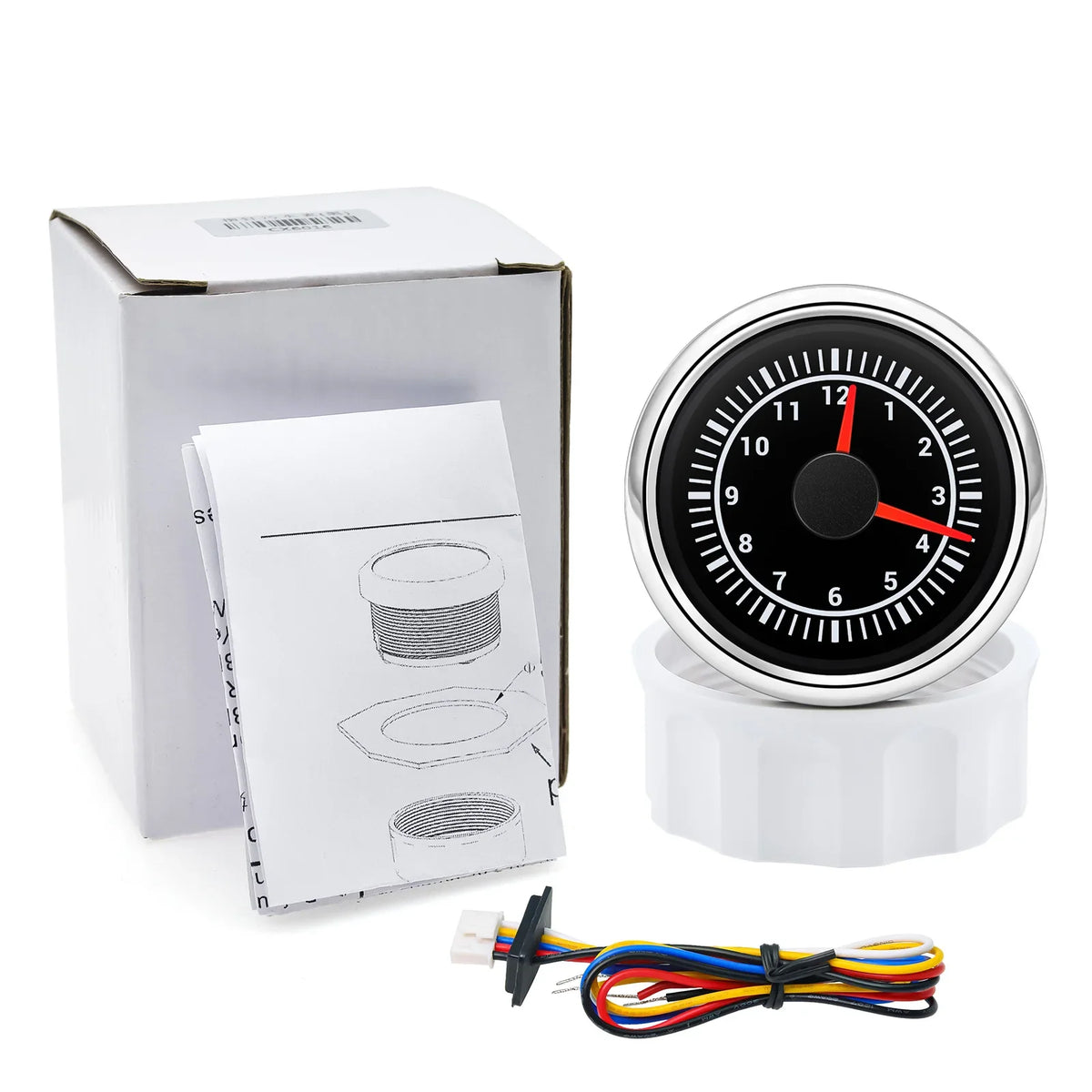 52mm 12-Hour Digital Clock Gauge | 8-Color Backlight for Car Truck Yachts MyPetiteCar.com