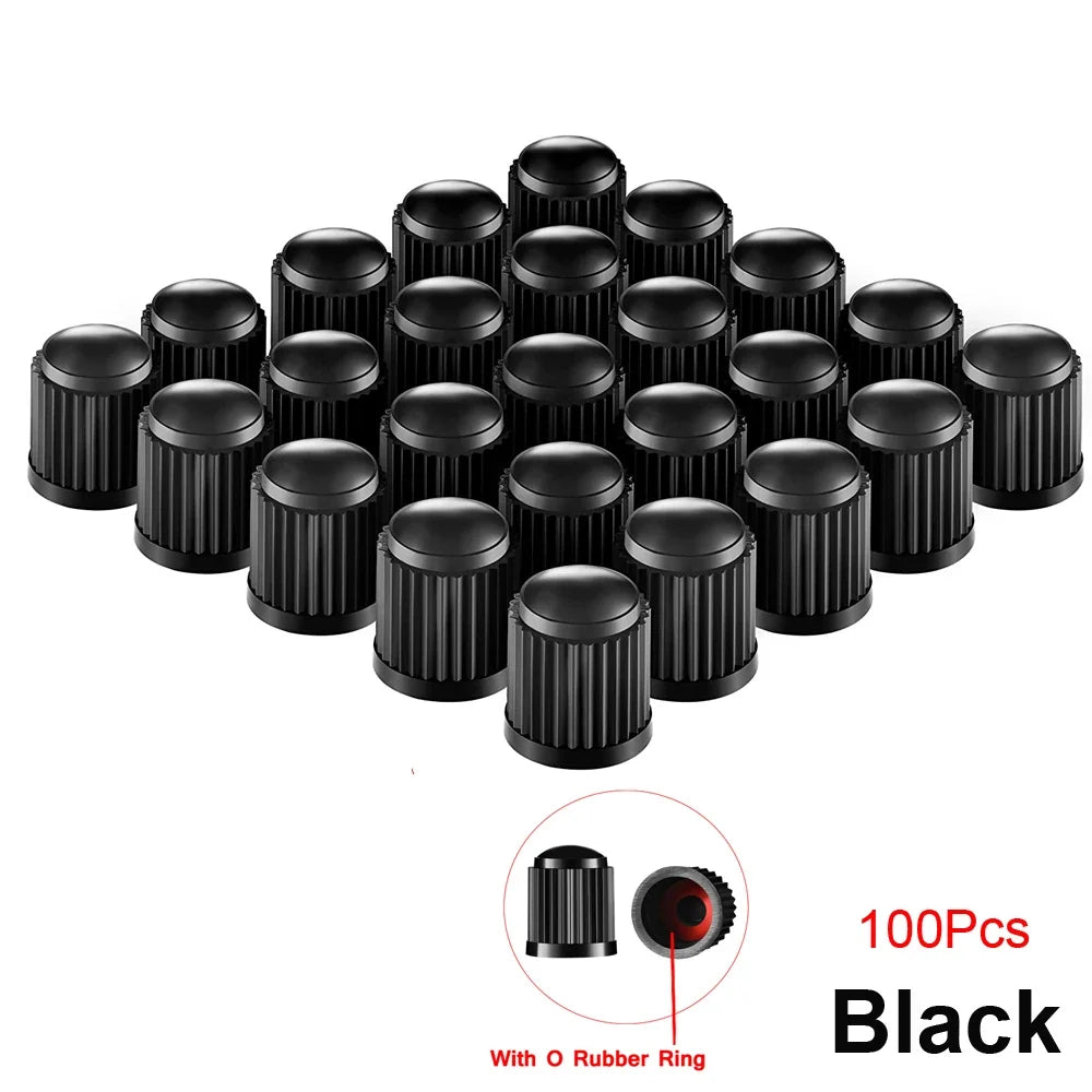 10/25/50/100Pcs Universal Plastic Tire Valve Caps for Cars, Trucks, Motorcycles, and Bicycles MyPetiteCar.com