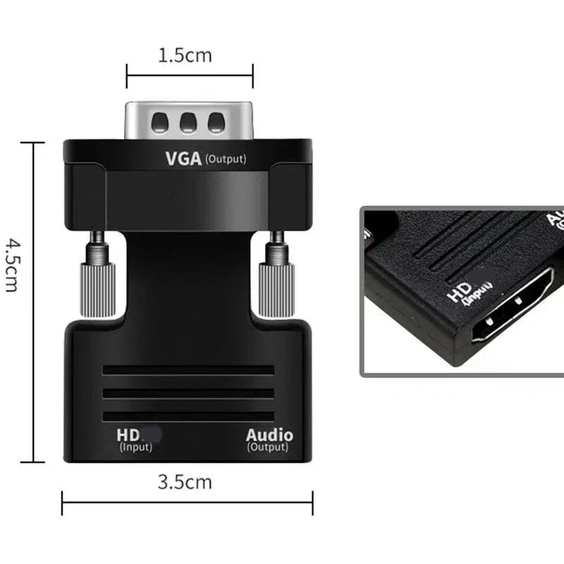 HDMI to VGA Converter with 3.5mm Audio | 1080p Adapter for PC, Laptop, Projector MyPetiteCar.com