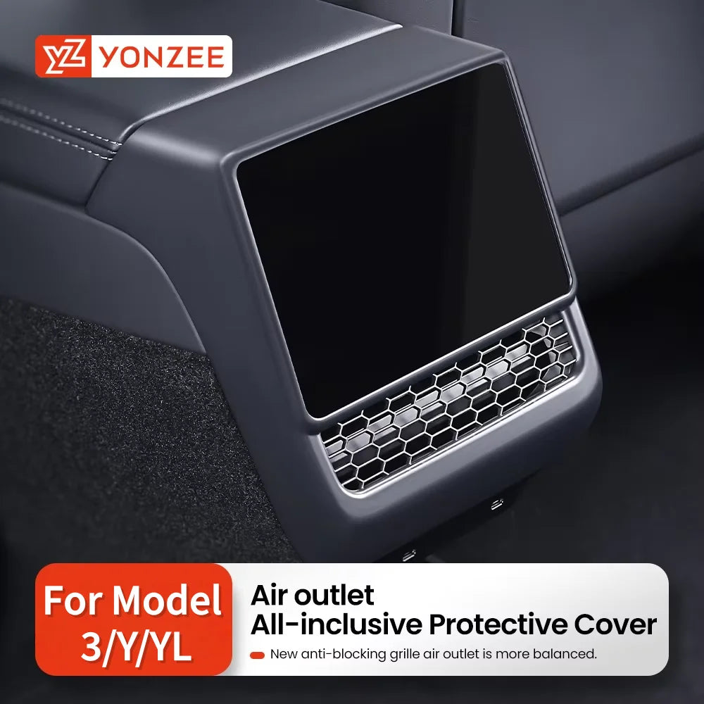 YZ Tesla Model 3/Y/Highland/Juniper Rear Console Air Vent Cover | Interior Dust Protection MyPetiteCar.com