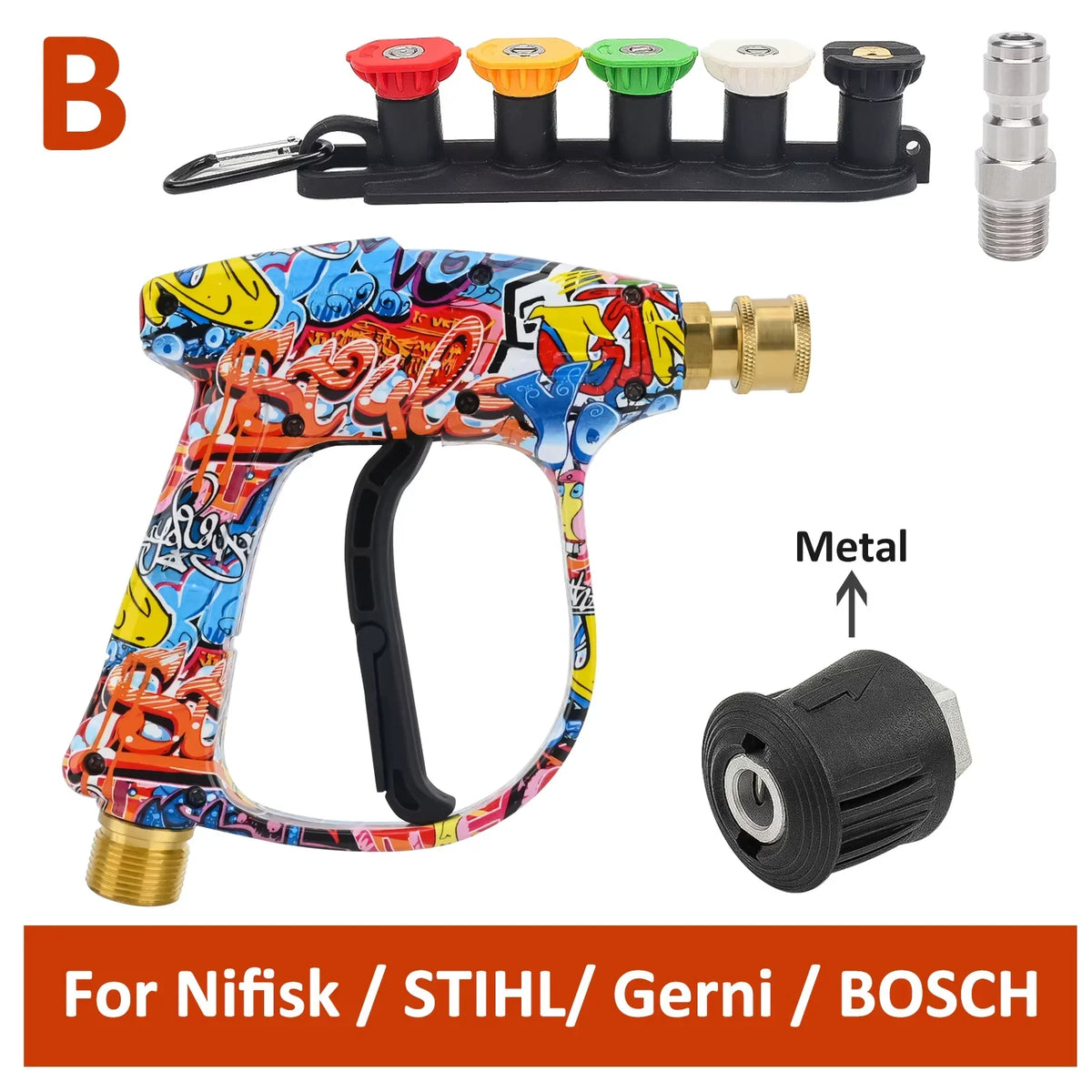 Pressure Washer Water Gun Kit | Universal Quick Connector Spray Gun for Karcher Nilfisk Parkside Bosch MyPetiteCar.com