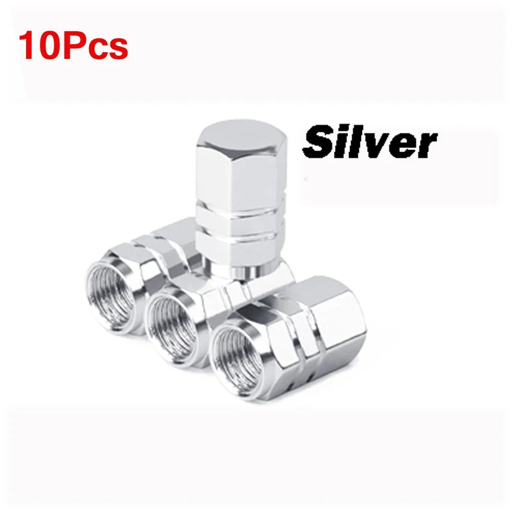 Aluminum Alloy Tire Valve Caps | 5 or 10 Pack Waterproof Dustproof Stem Covers MyPetiteCar.com