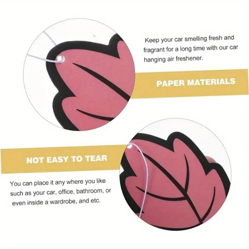 Leaf Shape Car Air Freshener | Natural Scented Tea Paper Hanging Vanilla Perfume MyPetiteCar.com