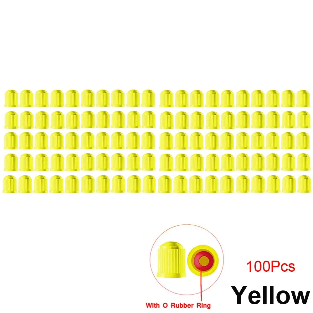 10/25/50/100Pcs Universal Plastic Tire Valve Caps for Cars, Trucks, Motorcycles, and Bicycles MyPetiteCar.com