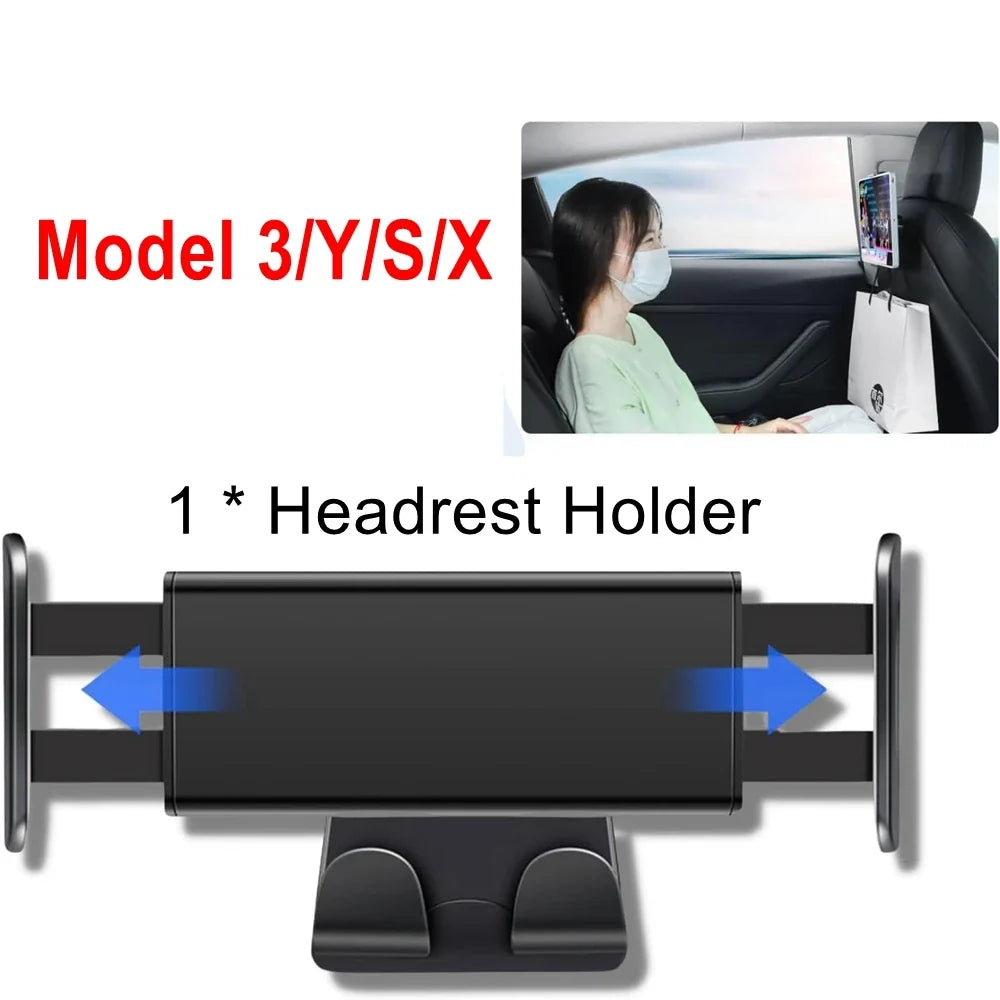 Headrest Tablet Holder for Tesla Model 3 Y Juniper | Back Seat Phone Mount with 360° Stand MyPetiteCar.com
