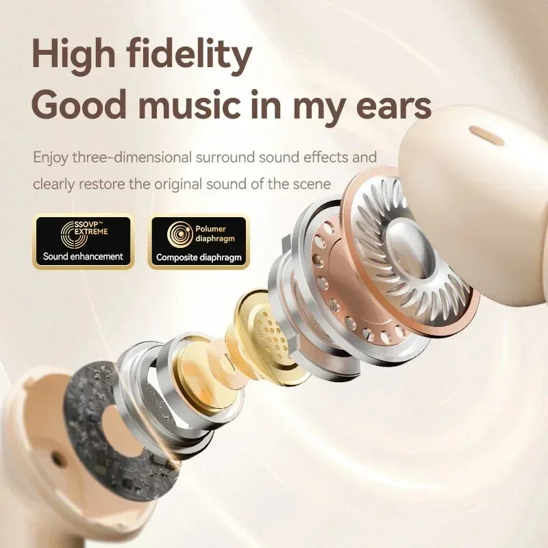 S510 Bluetooth Wireless Touch Control Headphones HiFI Stereo Waterproof Earphone TWS Sports LED Display Headset with Microphone