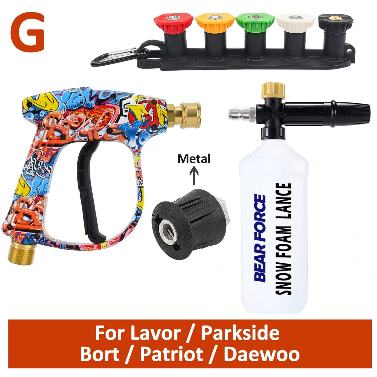Pressure Washer Water Gun Kit | Universal Quick Connector Spray Gun for Karcher Nilfisk Parkside Bosch MyPetiteCar.com